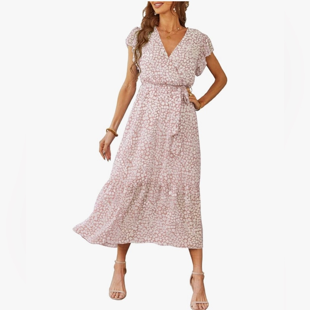 PrettyGarden Pink Floral midi/maxi dress